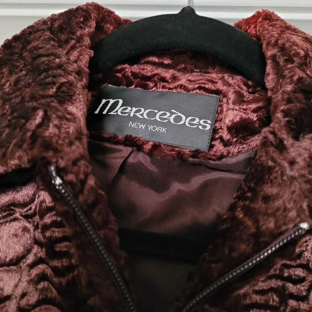 Mercedes NY Chocolate Brown Vintage Lamb's Wool Size S Jacket